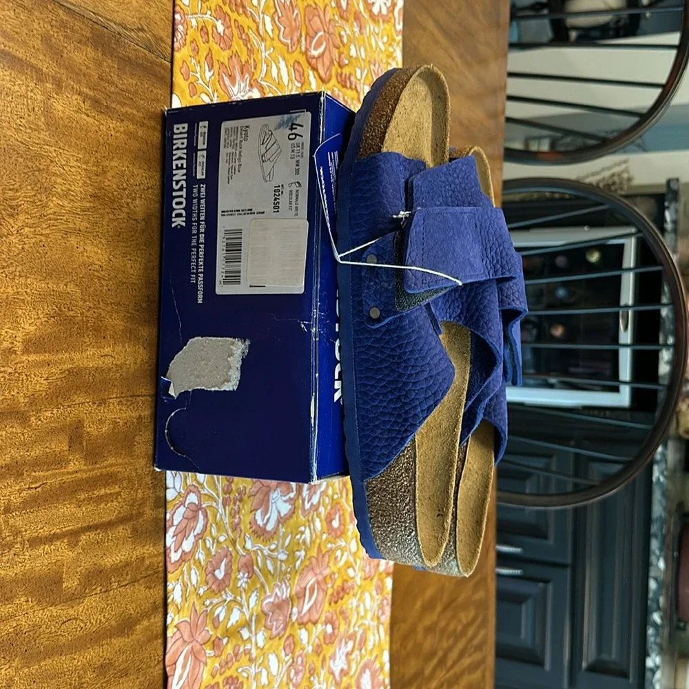 BIRKENSTOCK men’s kyoto nuback leather desert buck indigo blue